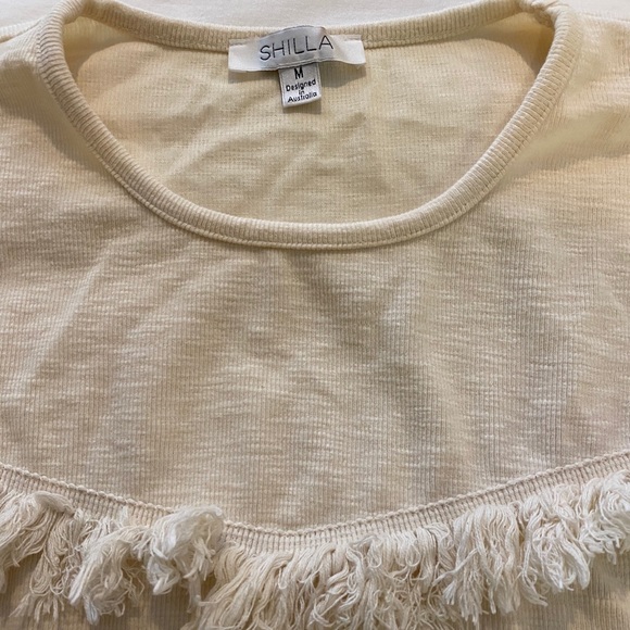 Shilla Light Tan Frayed Top - Picture 2 of 5
